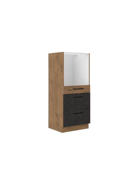 Upper Oven Cabinet Floor Light Brown 60x57x145cm