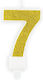 Candle Number 7 White Gold Glitter