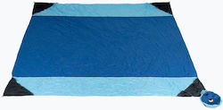 Ticket To Moon Beach Picnic Blanket Royal Blue Light Blue