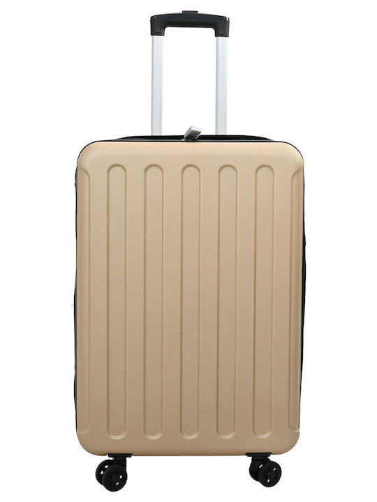 vidaXL Valiză De Călătorie Cabină Tough Șampanie Cu 4 Roți Înălțime 55.5 Cm