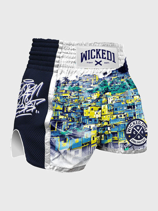 Wicked1 Ανδρικό Σορτσάκι Kick/Thai Boxing Λευκό