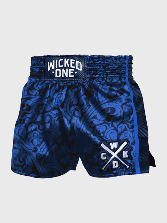 Wicked1 Men's Kick/Thai Boxing Shorts Blue