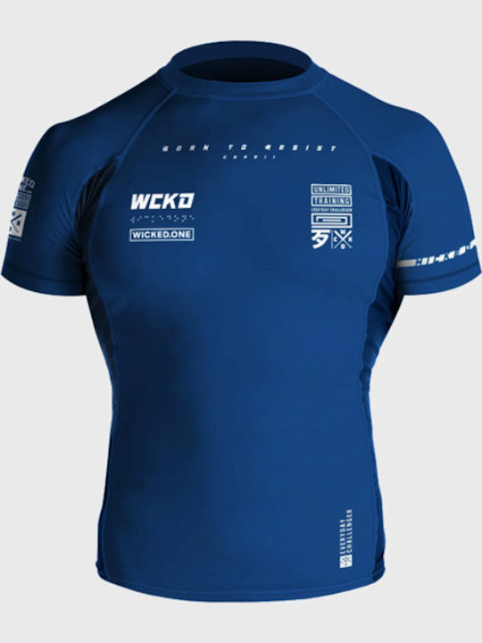 Wicked1 Short Sleeve Shirt WK-FRA-TC-BL-S for Jiu-Jitsu Blue