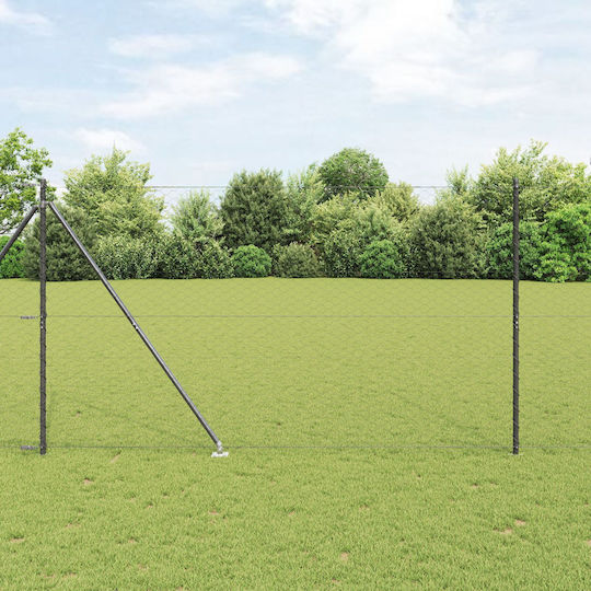 Vidaxl Grey Hexagonal Fence 1.6x10 M Steel Vidaxl Fence Posts Spiked 7 Pcs 32 mm 180cm Galvanized Steel Grey