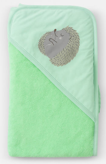 Beboulino Baby Hooded Towel Lime 75x75cm