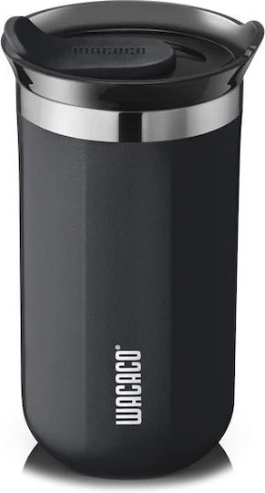 Wacaco Octaroma Lungo Glass Thermos Stainless Steel / Plastic 300ml Onyx Black with Mouthpiece