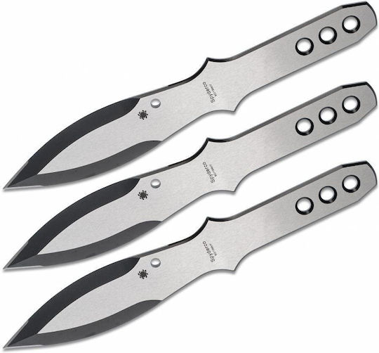 Spyderco Spyder Thrower Small Μαχαίρι Γκρι σε Δερμάτινη Θήκη Σετ 3τμχ