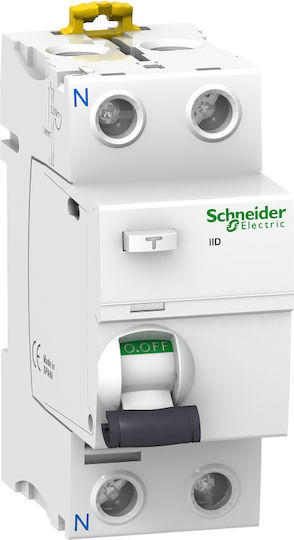 Schneider Electric Ρελέ Ράγας Διαρροής 40A Διπολικό
