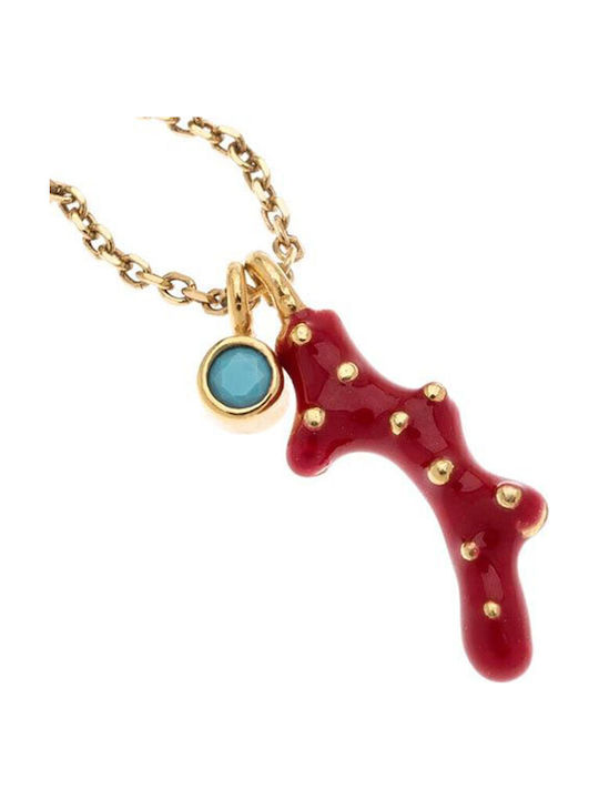 Arteon Necklace From Gold Plated Silver Red