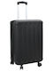 vidaXL Cabin Hard Black Suitcase With 4 Wheels Height 55.5cm