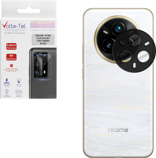 Volte-Tel Προστασία Κάμερας Tempered Glass Μαύρο για το Realme 14 Pro Plus 5G