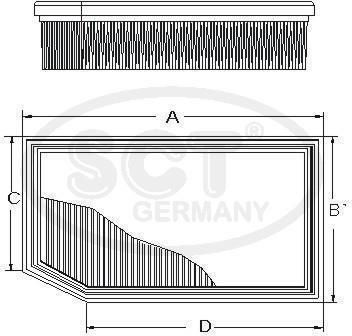 Въздушен филтър Sct Germany Renault Clio IV-Duster-Dokker-Sandero Sb2386-225