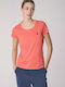 Damen Sport Bluse Kurzärmelig Koralle