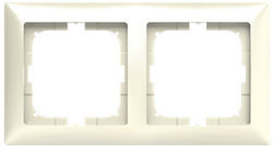 2512-92 Rahmen 2-fach Elfenbein Basic+Fingerabd...