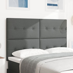 vidaXL Fabric Bed Headboard Dark Gray 144x128cm
