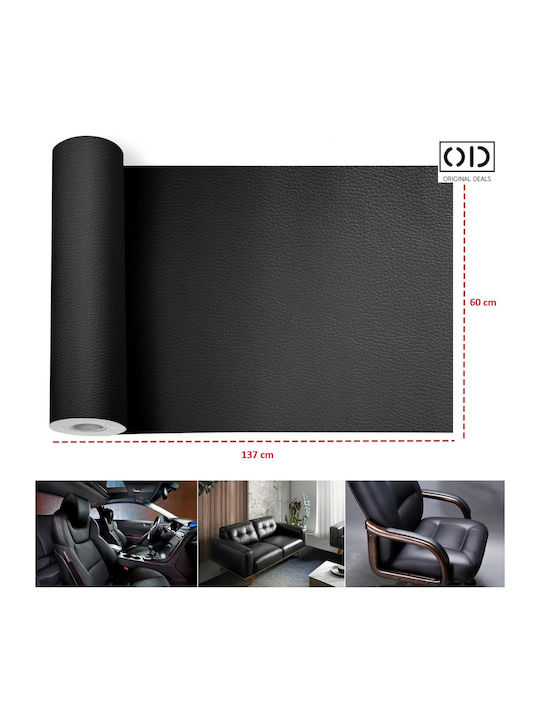 Wasserdicht Möbelstoff Künstliches Leder 60x137cm Schwarz
