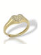 Mentzos Ring with Zircon made of Silver Gold Plated