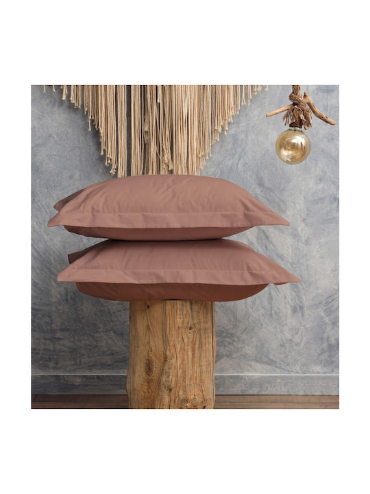 Cokitex Melody Σετ Μαξιλαροθήκες Oxford Coffee 50x70εκ.