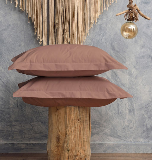 Cokitex Melody Σετ Μαξιλαροθήκες Oxford Coffee 50x70εκ.