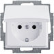 Abb Single Mortice Πρίζα Ρεύματος με Καπάκι Albă 1buc