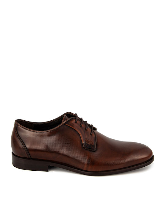 Boss Shoes Men's Leather Dress Shoes Brown