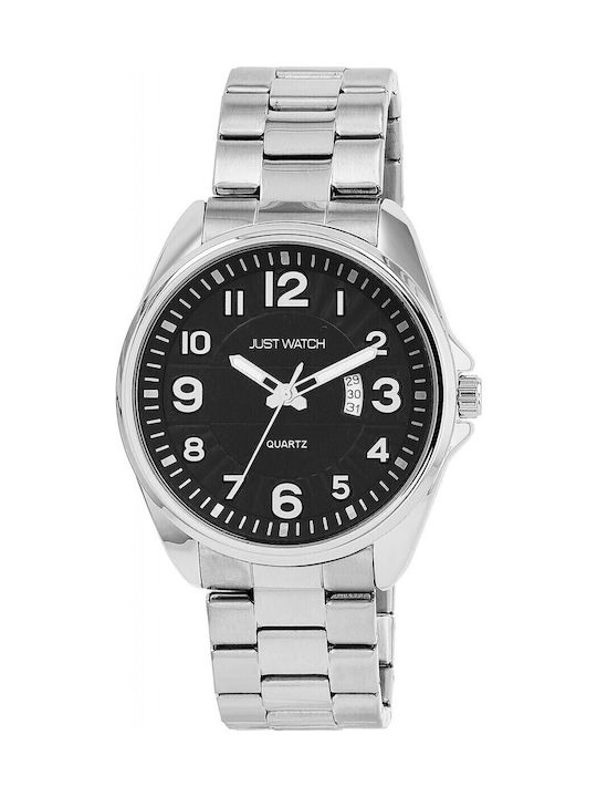 Just Watch Men's Watch Battery with Silver Metal Bracelet