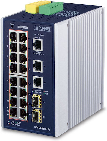 Ruijie Industrial RG-NIS2100-4GT2SFP-HP Managed L2 PoE+ Switch με 4 Θύρες Gigabit (1Gbps) Ethernet και 2 SFP Θύρες