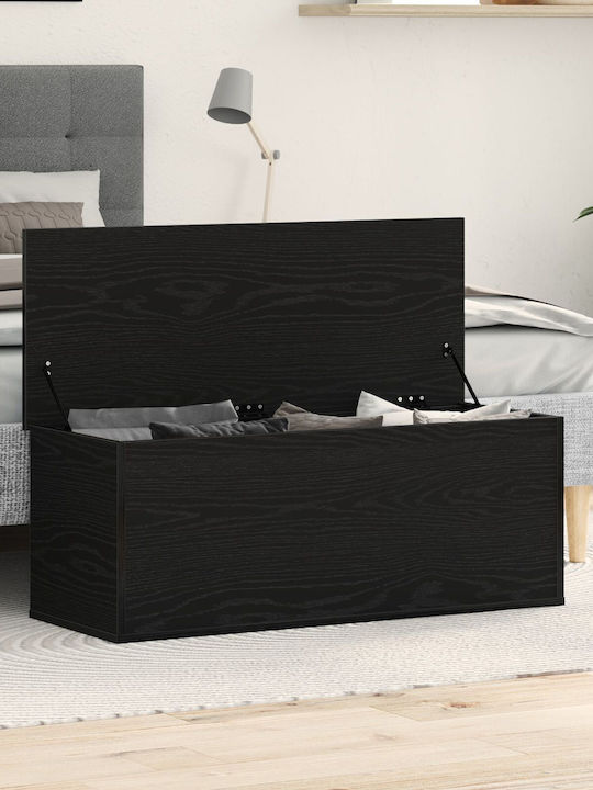 vidaXL Декоративна куфар Дърво Черен 102x35x35бр