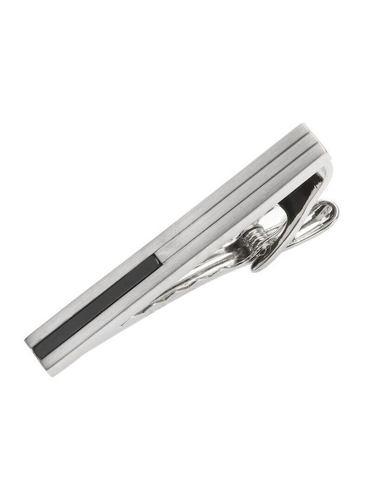 Ascot Krawattenklammer aus Stahl Silber