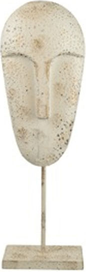 Metal Face Base Beige Antique Gold 18x10x58cm