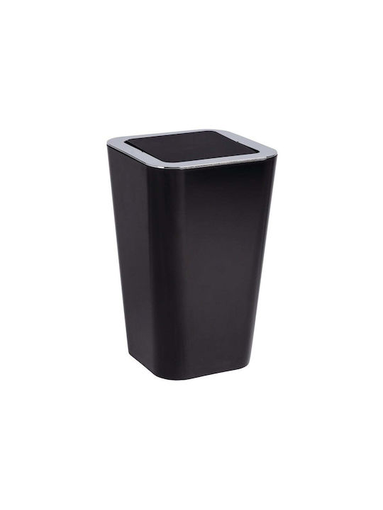 Wenko Plastic Waste Bin Push Black 6L