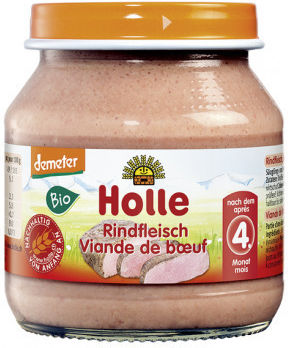 Holle Βρεφικό Γεύμα με Γεύση Μοσχαράκι 125gr για 4+ Μηνών