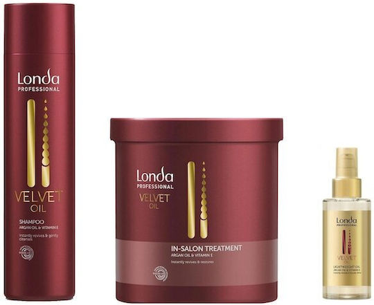 Set Londa Velvet Oil Șampon 250ml + Tratament 750ml + Ulei 30ml