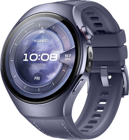 Huawei Watch 5 Titanium 46mm Waterproof with eSIM and Heart Rate Monitor (Purple)