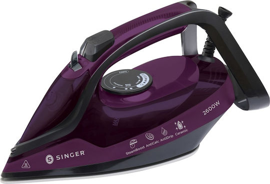 Singer Steam Iron 2600W with Ceramic Plate and Continuous Steam Supply 30g/min