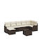 Zweisitziges Sofa Außenbereich Rattan mit Kissen 55x55x37cm