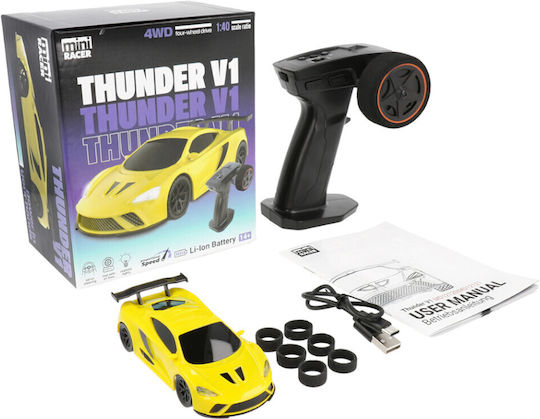 Modster Mini Racer Thunder V1 Τηλεκατευθυνόμενο Αυτοκίνητο Κίτρινο
