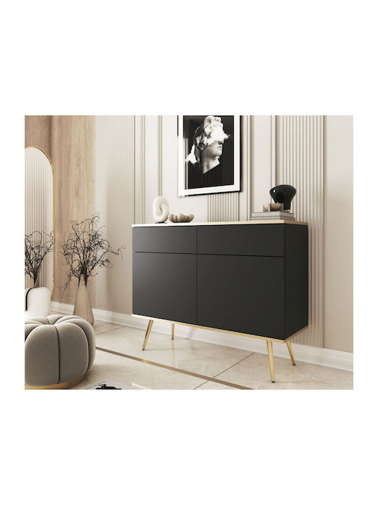 Sideboard Oro Wooden with Drawers Anthracite wi...