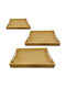 Espiel Bamboo Square Serving Tray made of Bamboo in Beige Color 44x33cm DWMA1004 3pcs