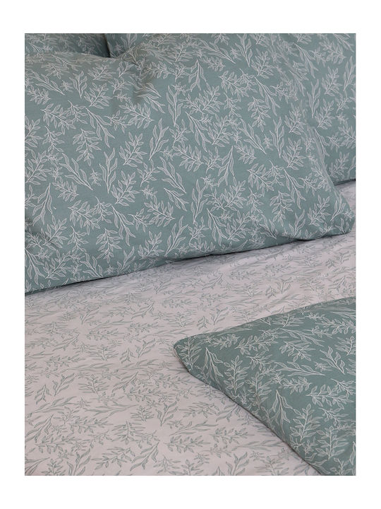 Sunshine Sheet Sets Double with Elastic 150x205+30cm. Cotton Feelings 2052 Aqua 4pcs