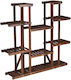 Costway Blumentopf-Regal Holz Braun 125cmx25cmx114cmcm.