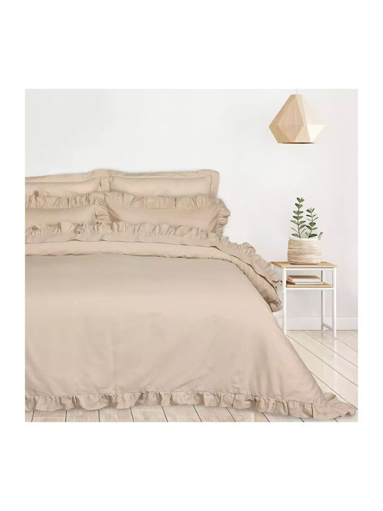 Das Home Duvet Cover Set Cotton Queen with 2 Pillowcases 220x240 Daily Taupe