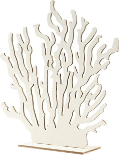 Decorative White Wooden Coral Base 50x7x51cm 157.003.0097.02