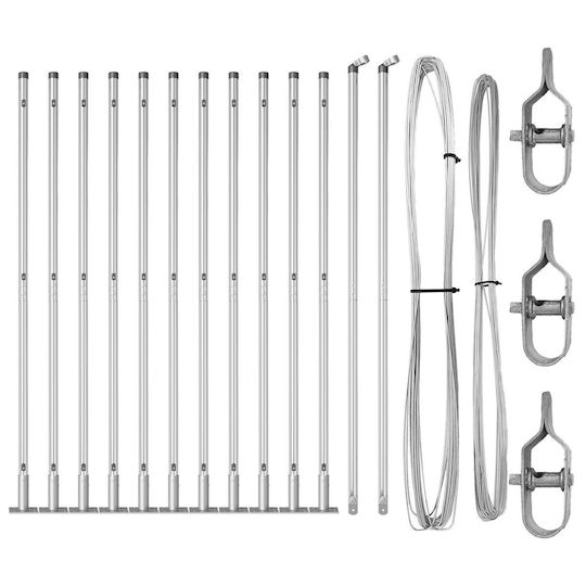 Vidaxl Zaunpfosten-Basen 13 Stück 32mm Verzinkter Stahl 3,2x3,2x68,5cm Silber