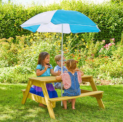 Picknicktisch Spielzeug mit Sand & Wasser & Sonnenschirm für 4 Kinder Picknicktisch Spielzeug mit Sand & Wasser & Sonnenschirm für 4 Kinder