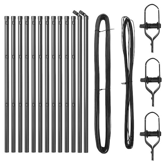 Vidaxl Zaunpfosten 13 Stk. Grau 32 mm Verzinkter Stahl 3,2x3,2x120 cm Grau