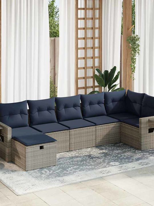 Γωνιακός Καναπές Εξωτερικού Χώρου Rattan με Μαξ...
