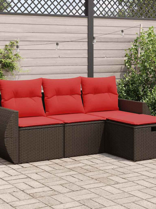 Corner Outdoor Sofa Rattan with Cushions 55x55x...