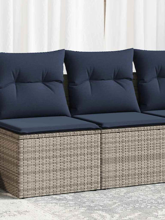 Two-Seater Outdoor Rattan Sofa With Cushions 55x55x69cm