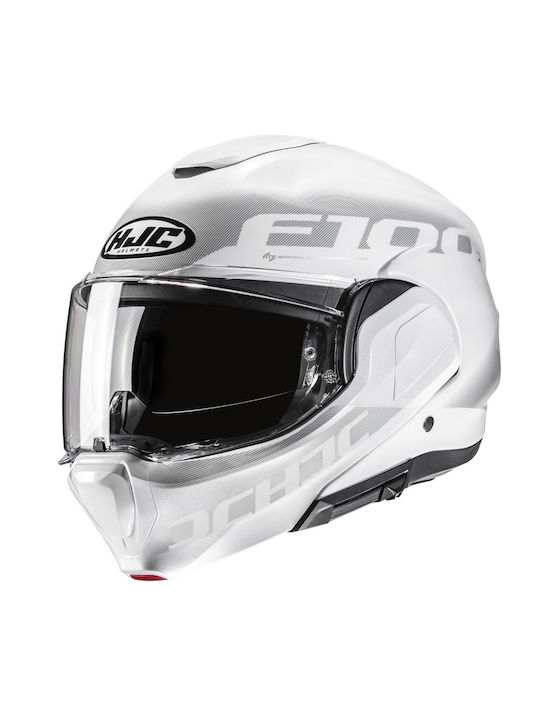 HJC F100 Hetal MC10 White Silver Motorcycle Hel...
